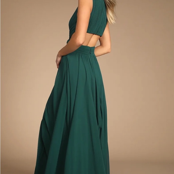 LULUS Emerald Green Cutout Maxi Dress - Picture 3 of 3